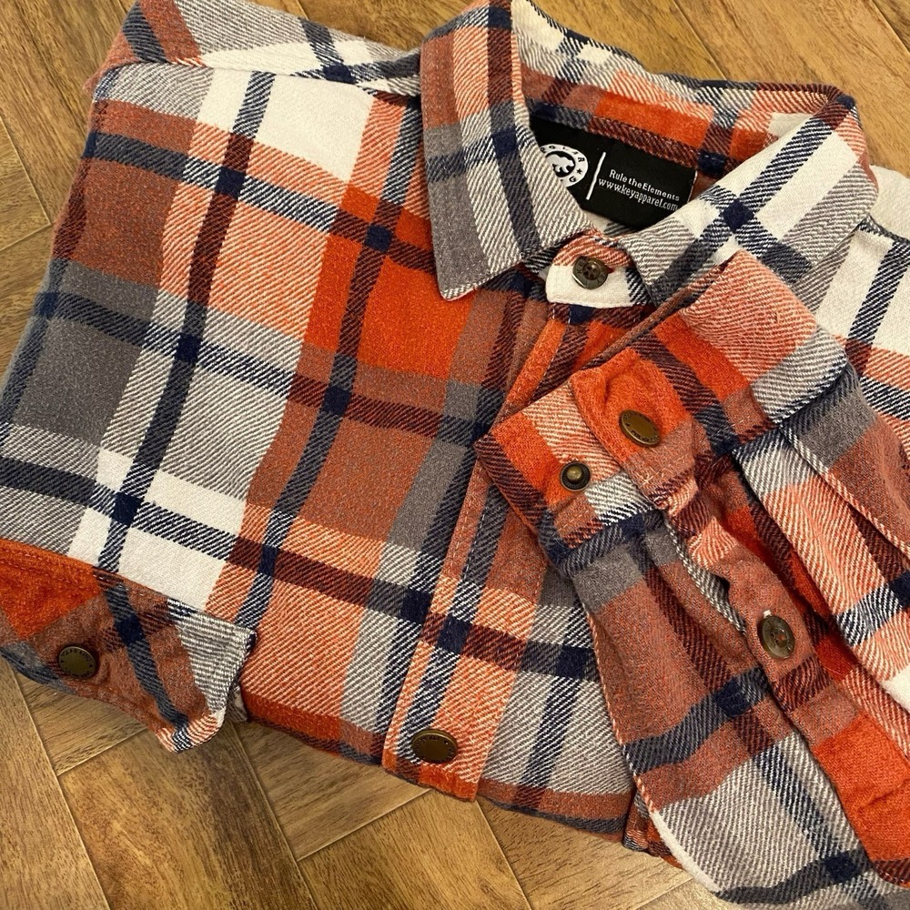 Polar King Men's XL Heavyweight Flannel Snap Plaid‎ Shirt Outdoor Brushed